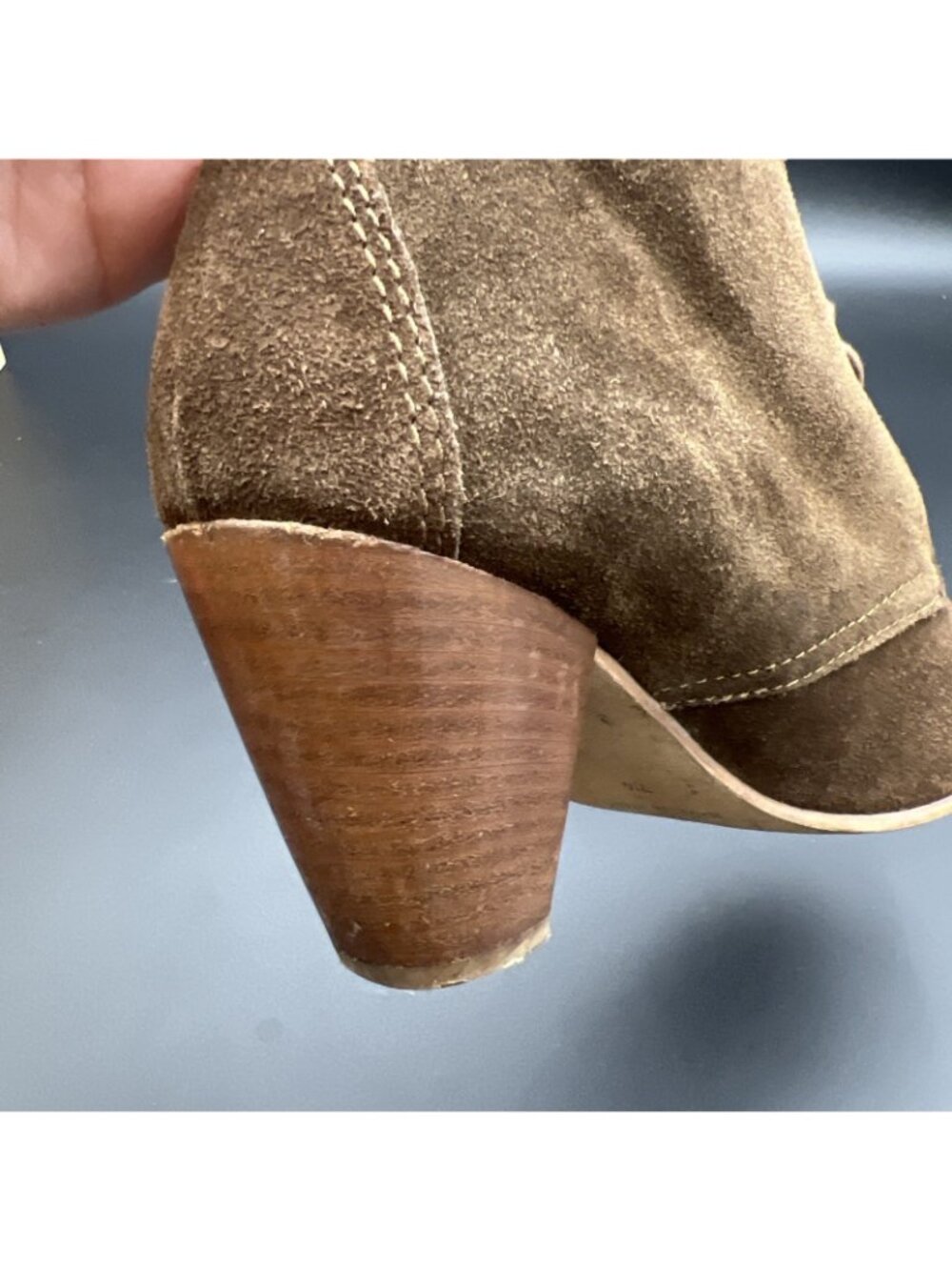 MADEWELL 1937 Lace Up Womens 7.5 Suede Heels Booties Shoes Brown Italy - Picture 7 of 16